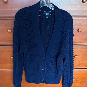 GAP Deep Blue Open Knit Cardigan